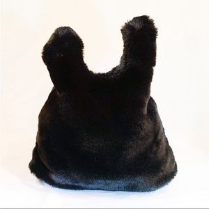 J. McLaughlin black faux fur bag NWOT
